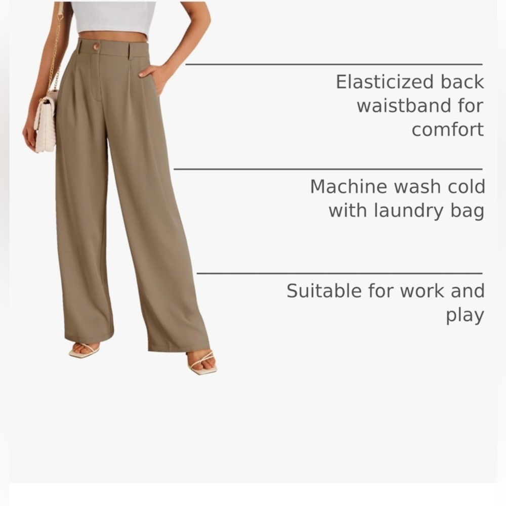 LILLUSORY Wide Leg Dress Pants Women's High Waisted Dressy Trousers MWT - Picture 6 of 11